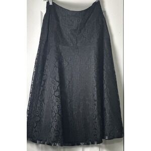 KM Collections by Milla Bell Black Lacey Midi Feminine Goth Whimsical Skirt (8)